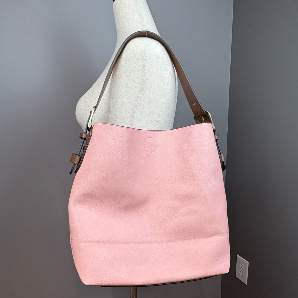 Joy Susan Hobo Bag in Rosewater Pink Soft Vegan Leather 2 in 1 Handbag Classic - Picture 12 of 16